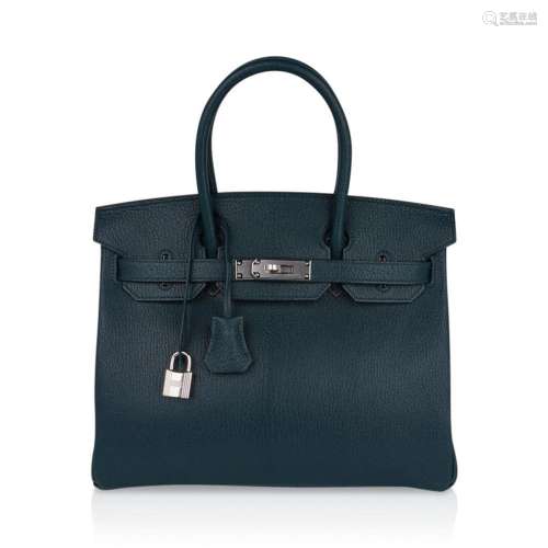 Hermes Vert Cypress Chevre Leather Birkin 30