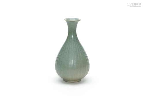 A Celadon Bamboo Patterned Yuhuchun Vase