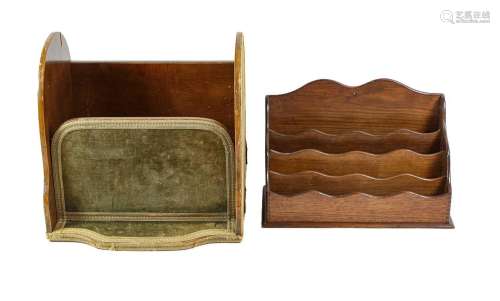An Oak Stationery Rack, circa 1900, with serpentine topped c...