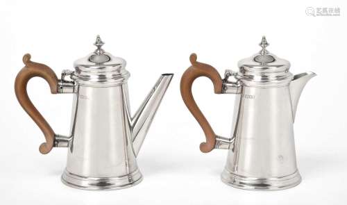 An Elizabeth II Silver Coffee-Pot and Hot-Milk Jug, by C. J....