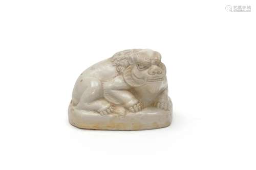 A Ding Ware White Glazed Lion Figure