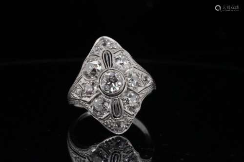 2.00ctw VS2-SI1/G-H Diamond and Platinum Vintage Ring