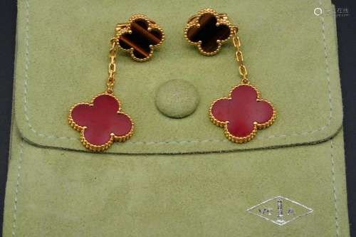 Van Cleef & Arpels 18K 2-Motif Alhambra Earrings
