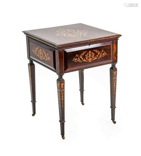 A Late Victorian Rosewood and Marquetry Inlaid Patent Writin...