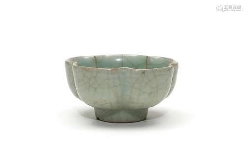 A Longquan Celadon Lobed Tea Bowl