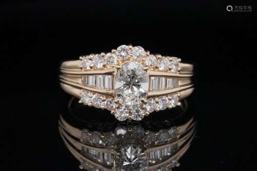 1.30ctw VS2-SI1/G-H Diamond and 18K Yellow Gold Ring