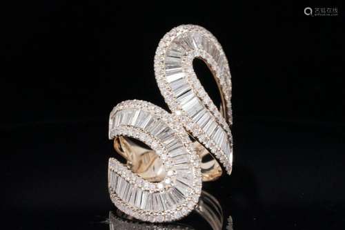 5.00ctw SI1-I1/G-H Diamond and 14K Yellow Gold Ring