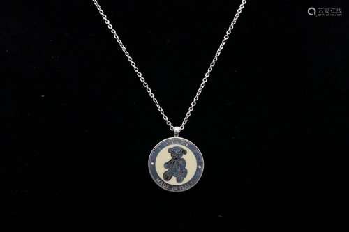 Gucci Vintage Sterling Silver Teddy Bear Necklace