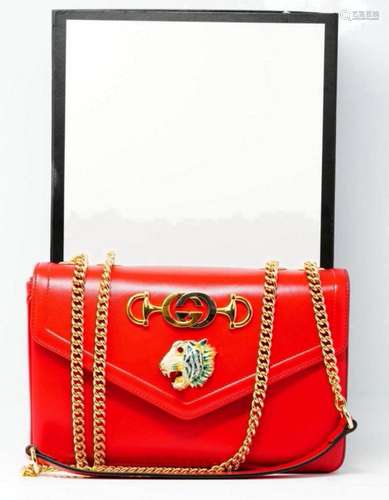 Gucci Hibiscus Leather Rajah Medium Shoulder Bag