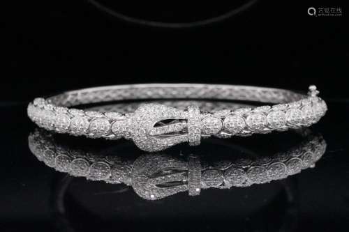 2.25ctw SI1-SI2/G-H Diamond and 18K White Gold Bangle