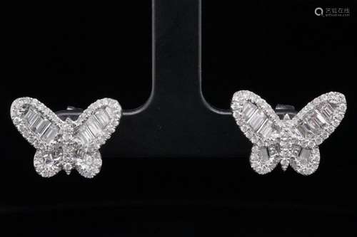 2.80ctw VS2-SI1/G-H Diamond 18K Butterfly Earrings