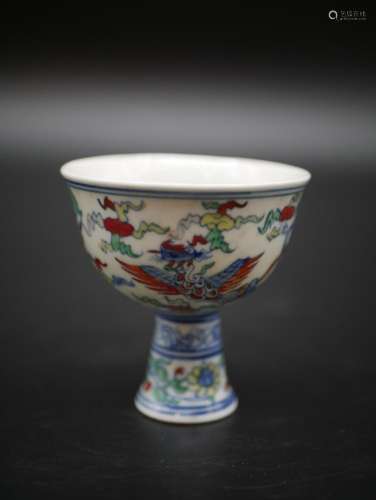 Empress Dowager Doan Huy's Doucai Porcelain Wine Cup