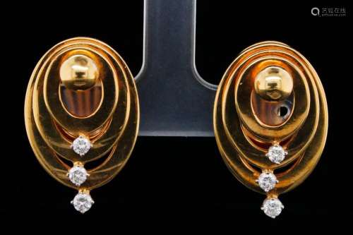 Schmittstaib 1971 0.60ctw Diamond and 18K Earrings