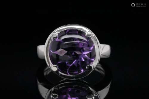 Poiray 5.00ct Amethyst and 18K White Gold Ring