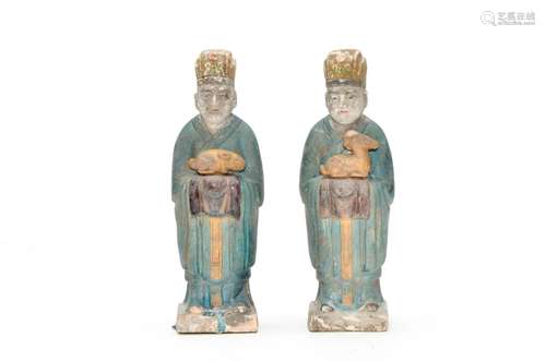 A Pair of Sancai Figures