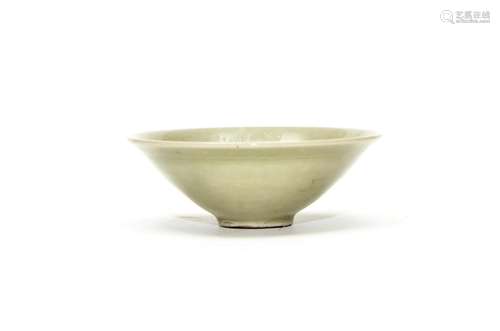 A Yaozhou Ware Celadon Carved Floral Tea Bowl