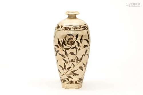 A Cizhou Ware Floral Meiping Vase