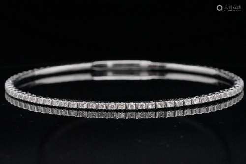 1.00ctw SI1-SI2/G-H Diamond and 14K 2mm Bangle