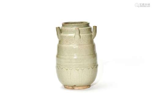 A Longquan Celadon Five-Chaambers Vase