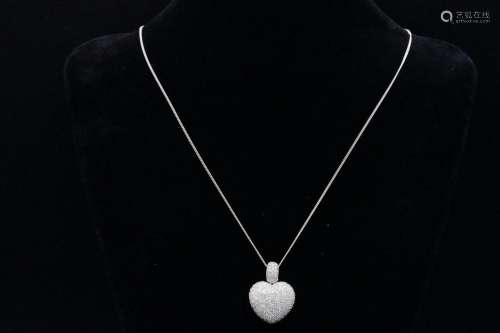 1.00ctw SI1-SI2/G-H Diamond and 18K Heart Necklace