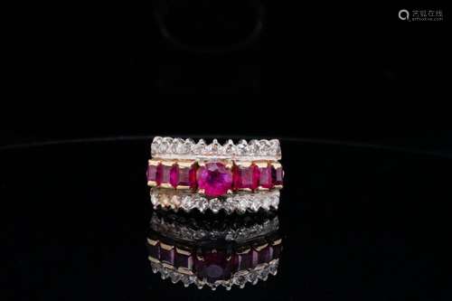 1.00ctw Ruby, 0.50ctw Diamond and 14K Ring