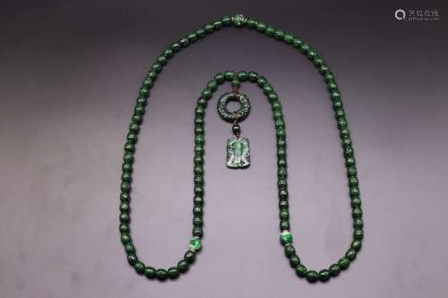 Green Jade Buddhist Beads