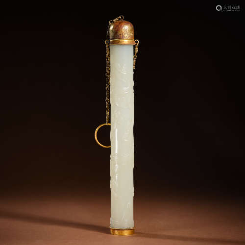 Hetian Jade incense pipe in Ming Dynasty