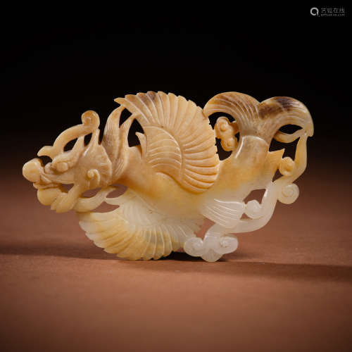 Yuan Dynasty hetian Jade dragon pattern pei