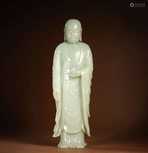 Qing Dynasty hetian jade Buddha statue