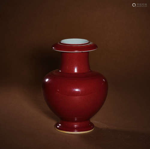 Ming dynasty red glaze vase