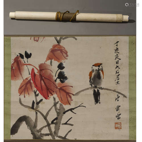 Chinese ink flower and bird painting