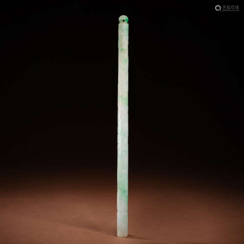 Qing Dynasty jade pen holder
