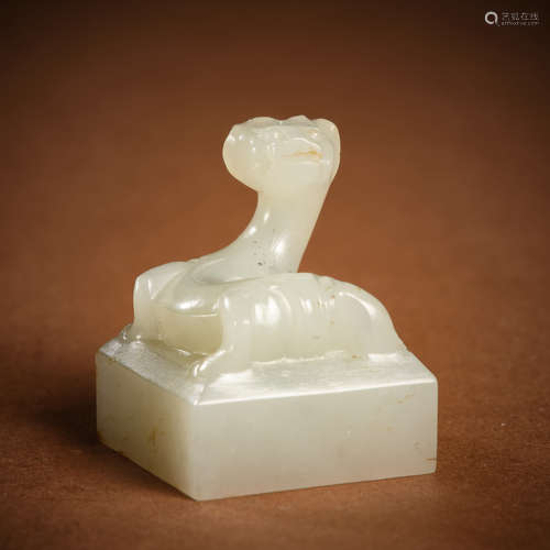 Hetian jade seal of the Qing Dynasty