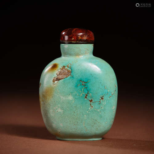 Pine stone snuff bottle from the Qing Dynasty
