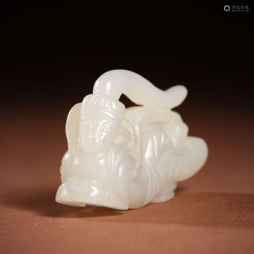 Hetian Jade figure earrings of liao Dynasty