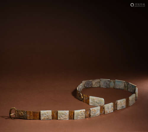 Song Dynasty Hetian jade gilt belt