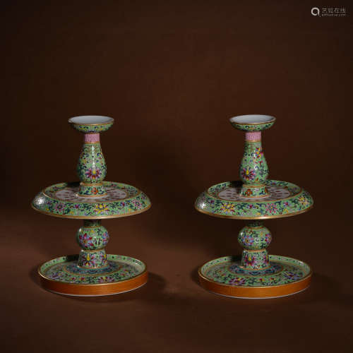 Colorful candlestick from the Qing Dynasty
