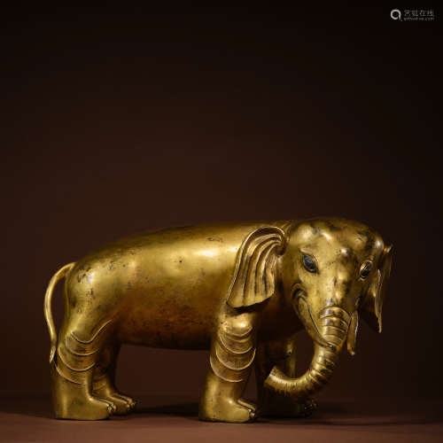 Gilded elephants from the Qing Dynasty