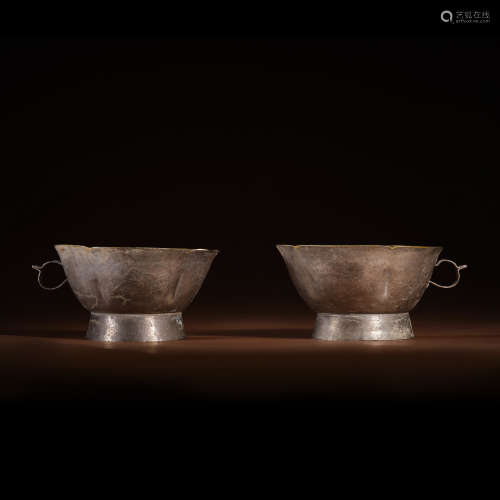 Song dynasty silver gilt bird pattern cup