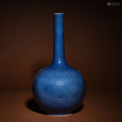 Qing dynasty sprinkle blue handle bottle