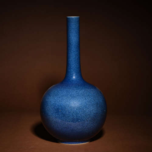 Qing dynasty sprinkle blue handle bottle