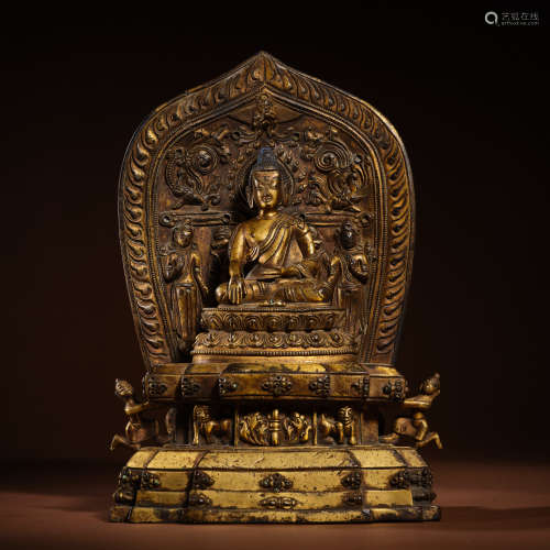 Gilding Buddha statue in qing Dynasty