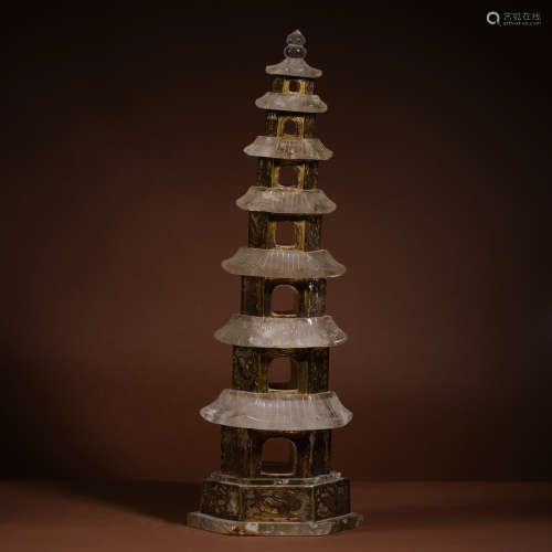 crystal gilded pagoda from the Qing Dynasty