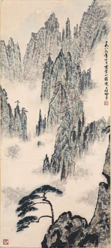 应野平青绿山水图（lot070-091为同一藏家藏）纸本立轴