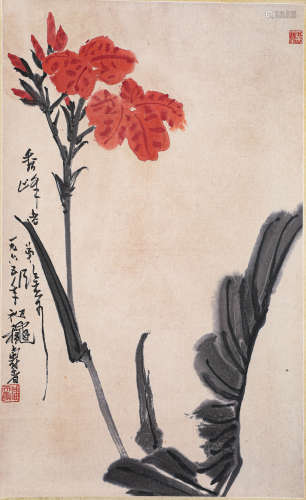 潘天寿花卉纸本立轴