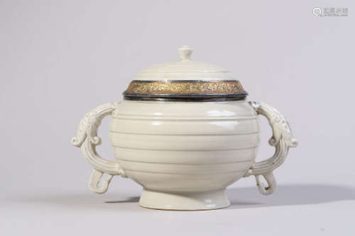 Ding Ware Double-Eared Censer and Cover