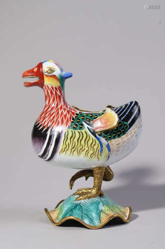 Cloisonne Enamel Duck-Form Ornament