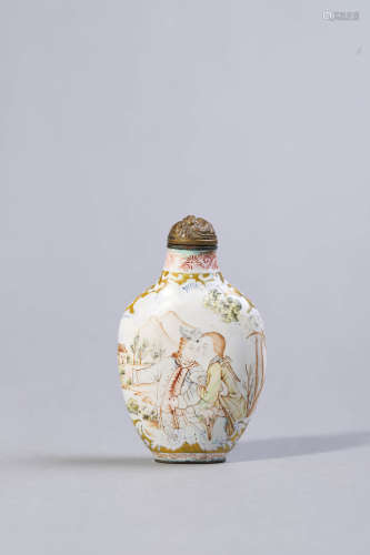 Enamel Western Objects Snuff Bottle