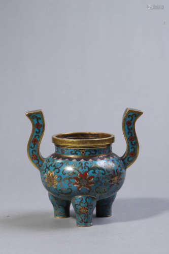 Cloisonne Enamel Tripod Censer