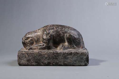 Carved Grey Stone Beast Weight